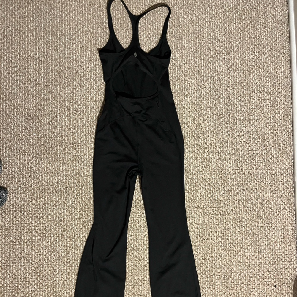 Free People Movement Black Women's Jumpsuit open back cuffed bottom XS